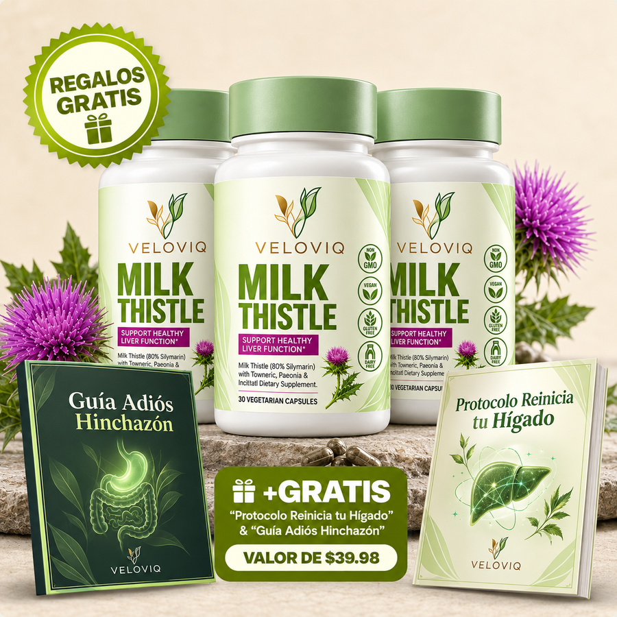 Veloviq Milk Thistle - 3 frascos + 3 gratis