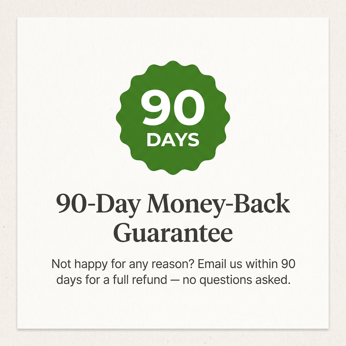 90-day money-back guarantee