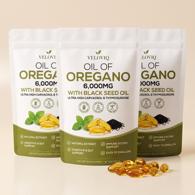 Three VELOVIQ Oil of Oregano pouches